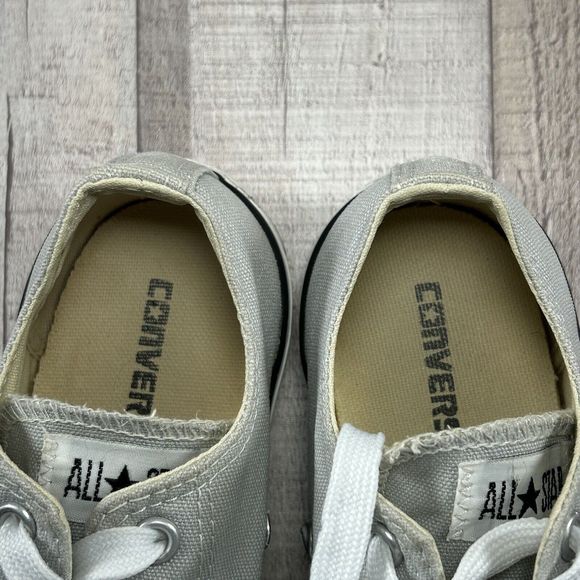 Converse Pre School Chuck Taylor All Star Lo Ox Trainers Shoes Gray Size 2 Youth - Picture 11 of 14